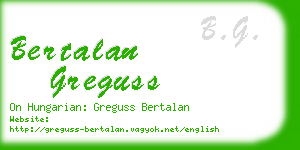 bertalan greguss business card